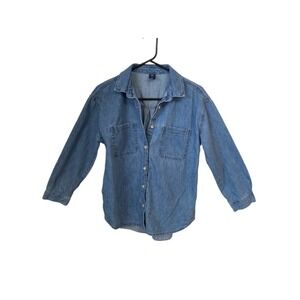 Gap Kids Youth XL Soft Denim Button Down Shirt Long Sleeve Relaxed Cotton